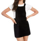 Rewash Womens Juniors Pinny Corduroy Mini Skirt Overalls Black S