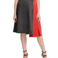 DKNY Womens Pleated Mixed Media Asymmetrical Skirt Black 10