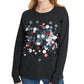 DKNY Women's Cotton Paillette Everywhere Sweatshirt Gray Size X-Small