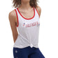 Tommy Hilfiger Sport Womens Shimmering Star Logo Knot Front Tank Top White M