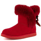 Juicy Couture Womens Slip On Winter Snow Boots Fur Lining Red Size 10