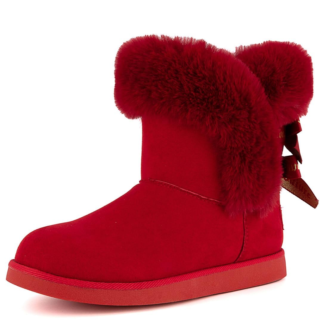 Juicy Couture Womens Slip On Winter Snow Boots Fur Lining Red Size 10