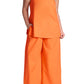 ELOQUII Women's Plus Size Easy Wide Leg Linen Pant - 24, Bright Orange