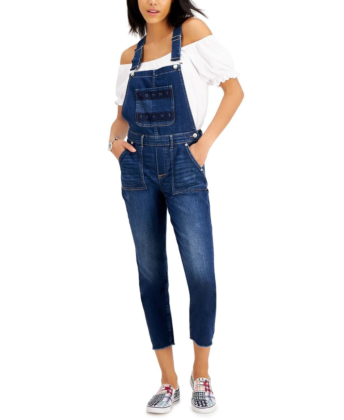 Tommy Jeans Womens Denim Logo Overall Jeans Blue 28