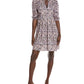 BOSS Dorena Flowy Tie Neck Dress Abstract Purple M