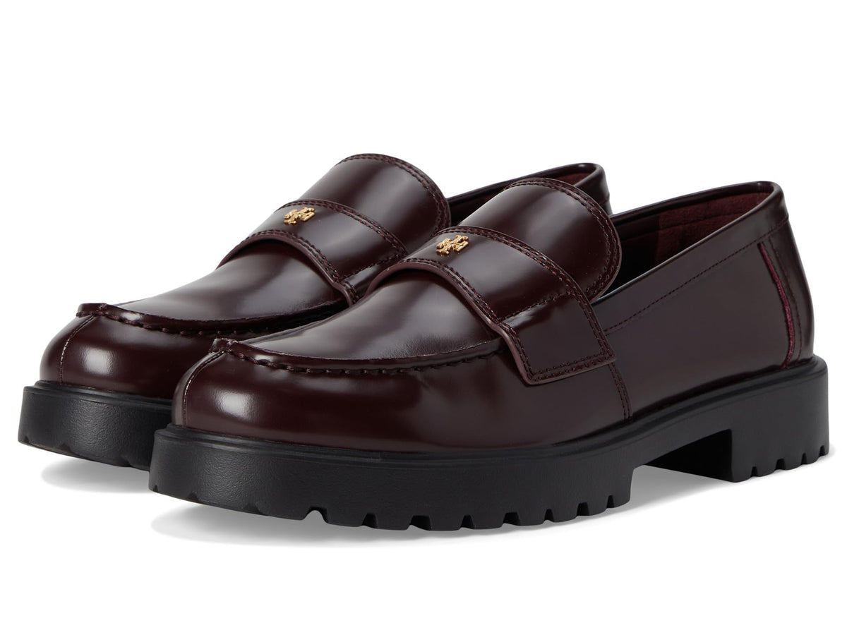 Tory Burch Womens Classic Lug Loafers Plum 7.5 Medium