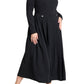 ELOQUII Women's Plus Size Eupalette Dress with Pleats - 22, Black Onyx