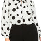 ELOQUII Women's Plus Size Printed Tie Neck Blouse - 20, Soft White Ground
