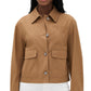 Theory Womens Cropped Work Jacket Bronze Large