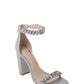Jewel Badgley Mischka Mayra Silver Ankle Strap Evening Shoe