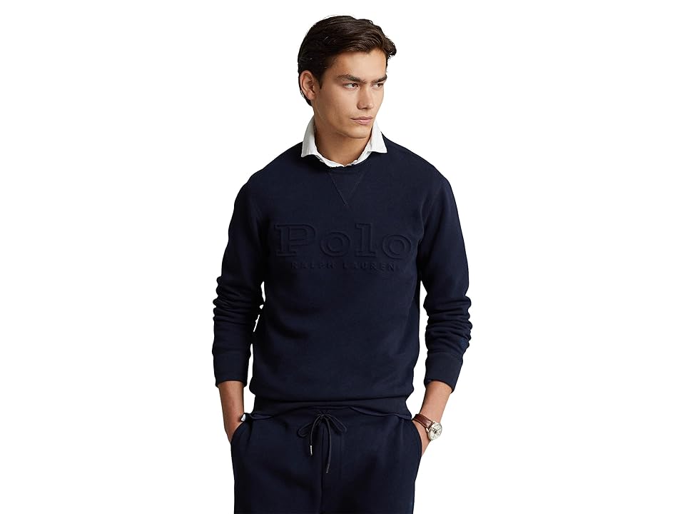 Polo Ralph Lauren Logo Double-Knit Sweatshirt (Aviator Navy) Men's Clothing