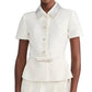 Self Portrait Womens Cream Taffeta Diamante Mini Dress Size 4