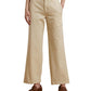Lauren Ralph Lauren Womens Cotton Twill Wide Leg Pants Ivory Beige Size 16 Inseam 31.5