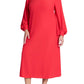 ELOQUII Women's Plus Size Sleeve Open Back Midi Dress - 16, Patrol Red