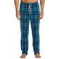Perry Ellis Portfolio Men's Windowpane Plaid Textured Fleece Pajama Pants (Moroccan Blue, Medium)