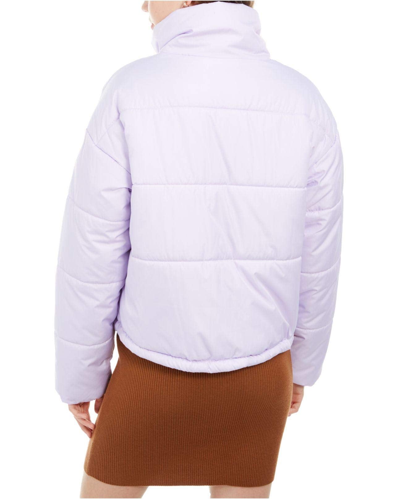 Celebrity Pink Womens Crop Winter Puffer Coat Purple XL