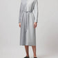 Atm - Mixed Stripe Shirting Belted Shirt Dress