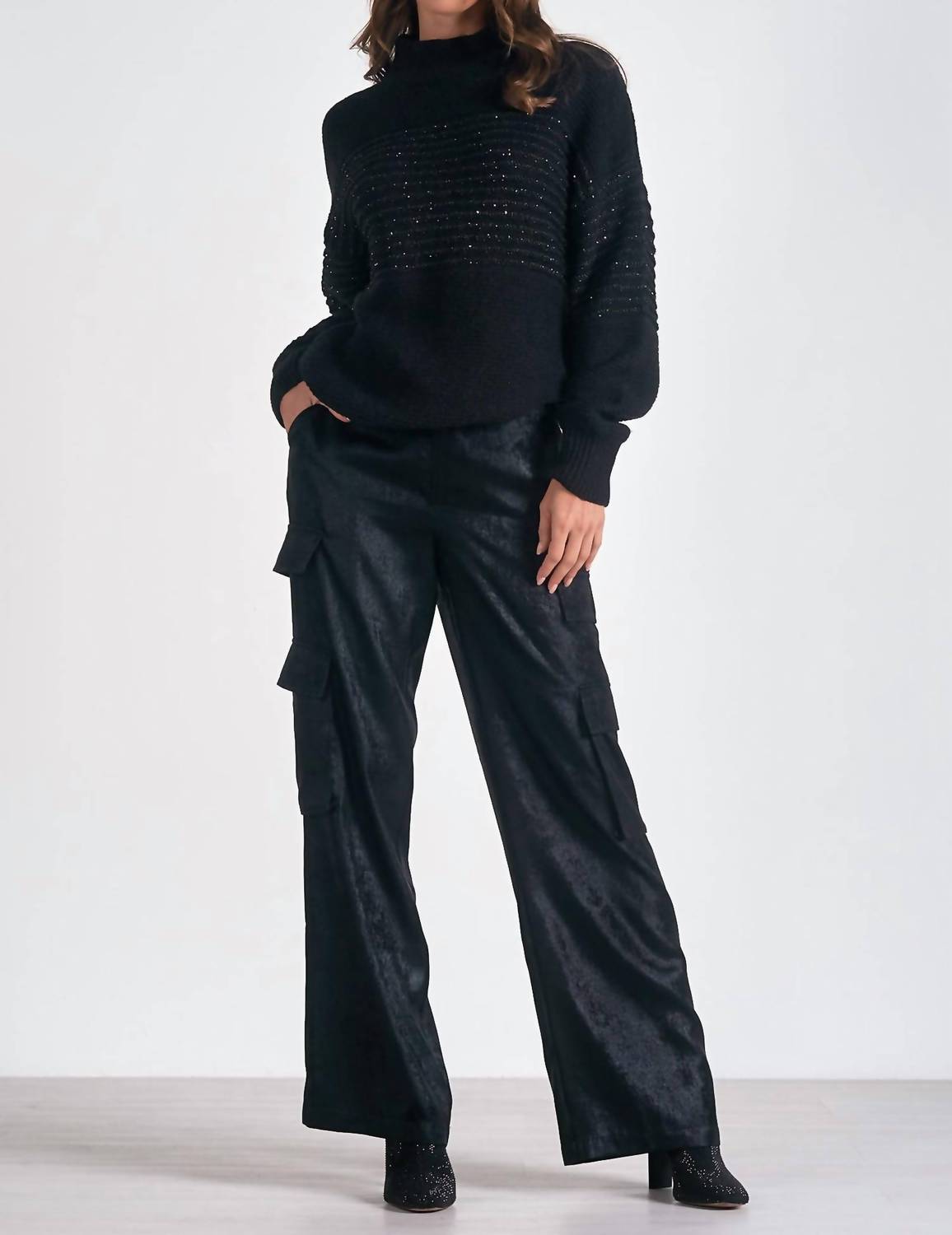 Elan - Mockneck Sequin Sweater