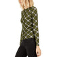 Michael Michael Kors Womens Glen Plaid Long Sleeves Top Green XS