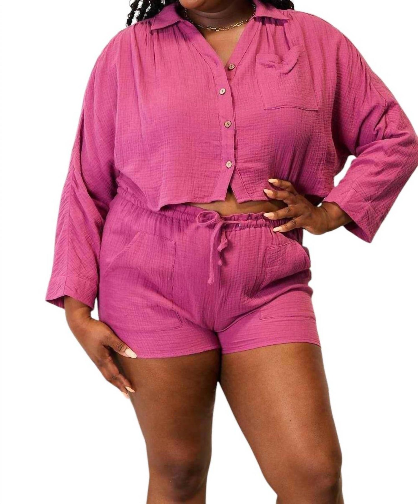 Basic Bae - Chic Two-Piece Button-Up Set