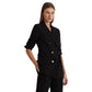 Lauren Ralph Lauren Women's Double Breasted Wool Crepe Blazer Black