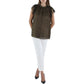 Tommy Hilfiger Womens Metallic Pindot Blouse Black Gold Medium