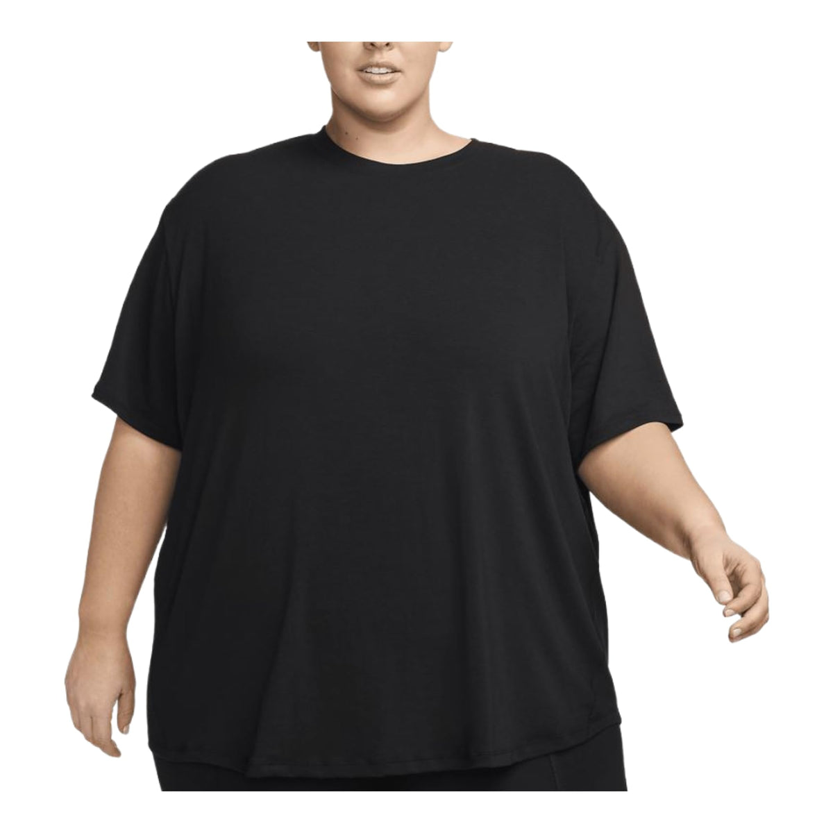 Nike One Relaxed Womens Dri FIT Short Sleeve Top Plus Size Black 1X
