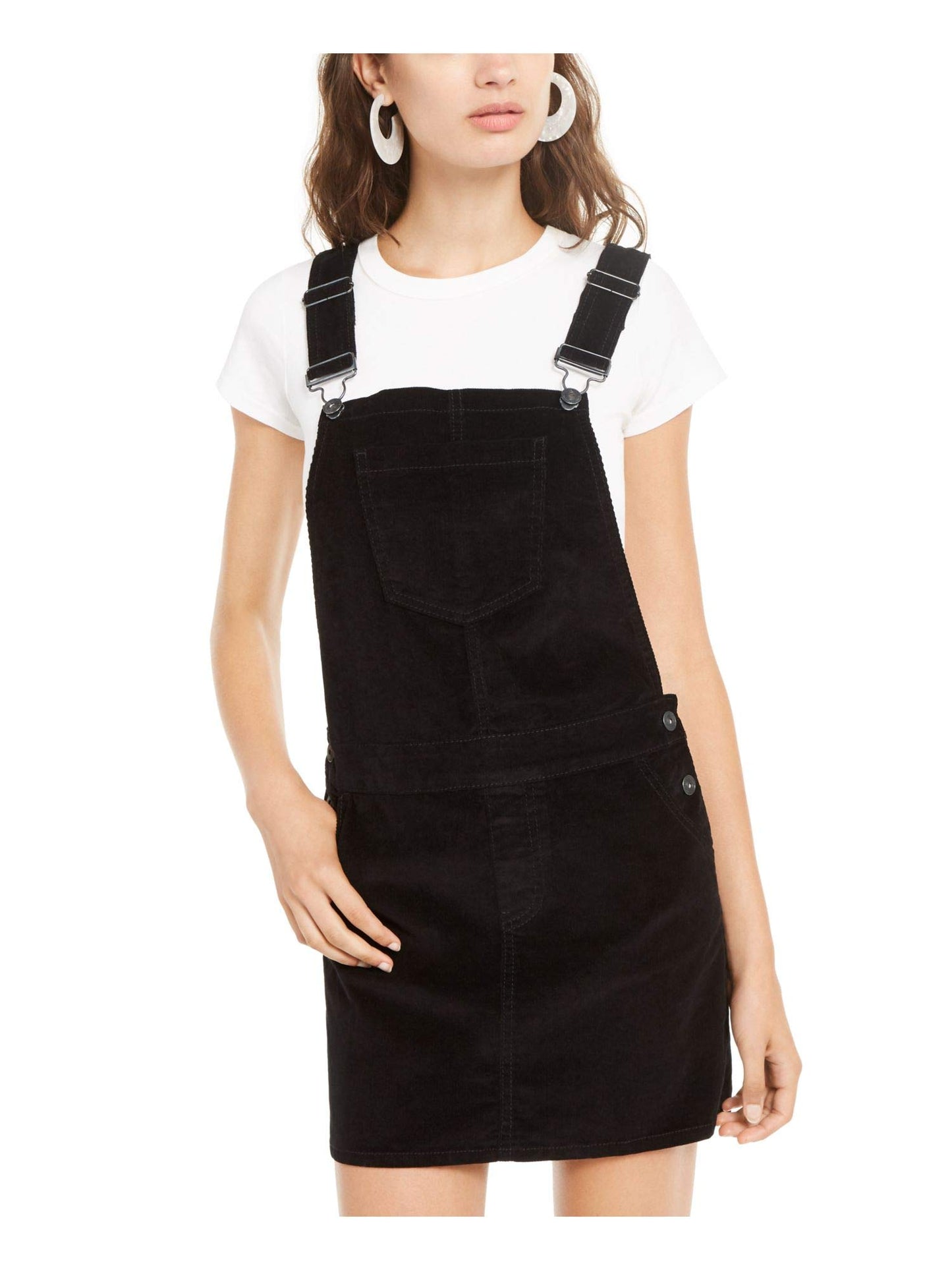 Vanilla Star Womens Black Sleeveless Square Neck Micro Mini A-Line Dress Juniors 9
