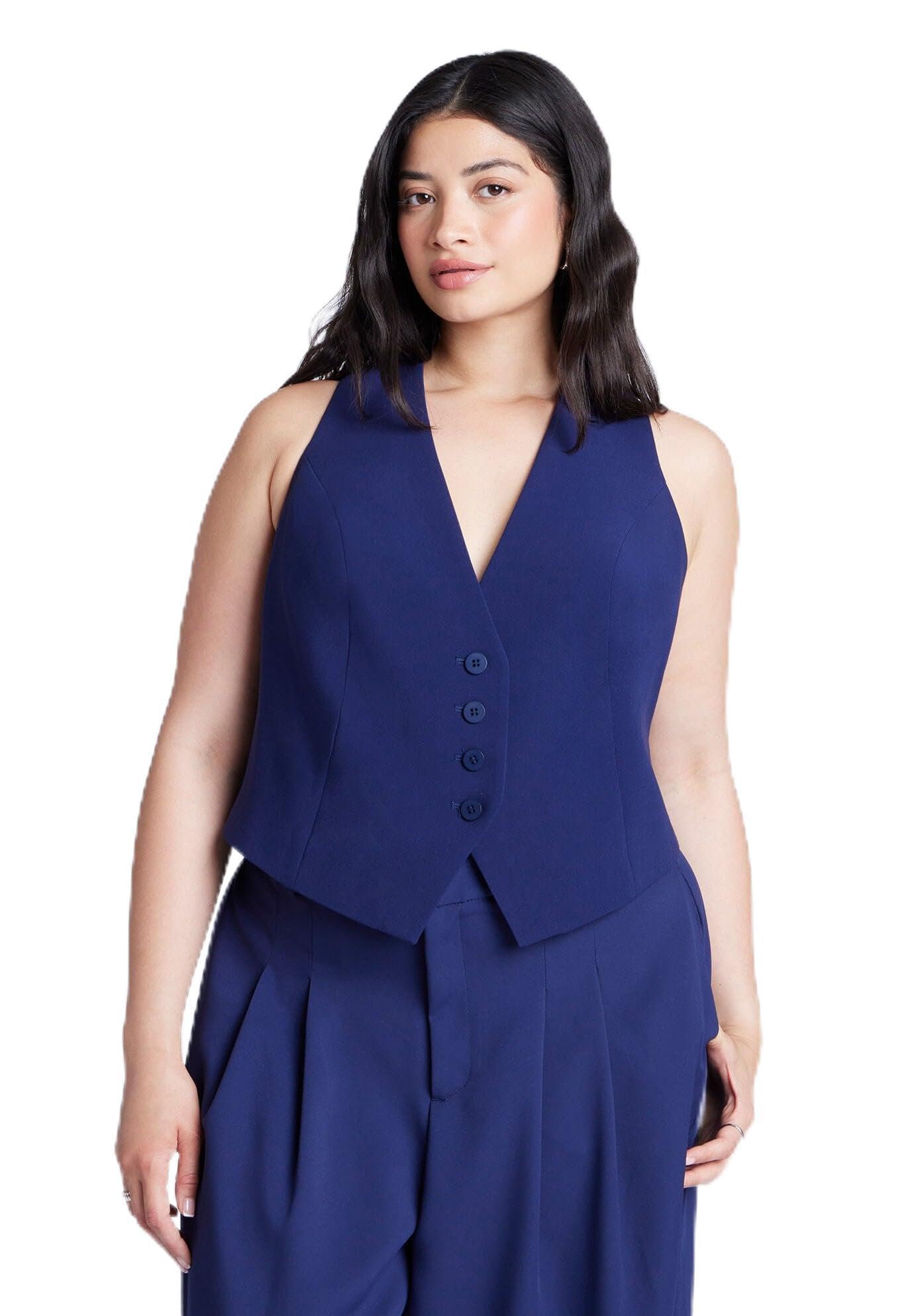 ELOQUII Women's Plus Size The 365 Vest - 18, Evening Blue
