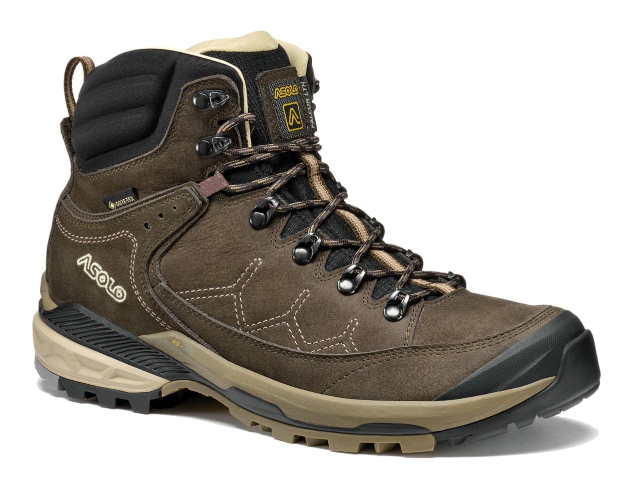 ASOLO Womens Falcon EVO Nubuck GV Hiking Boots Dark Brown Rose Taupe Size 6