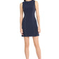 Donna Morgan Womens Sleeveless Mini Dress with Princess Seaming Navy Blazer