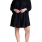 ELOQUII Women's Plus Size Ruffle Neckline Mini Dress - 18/20, Black Onyx