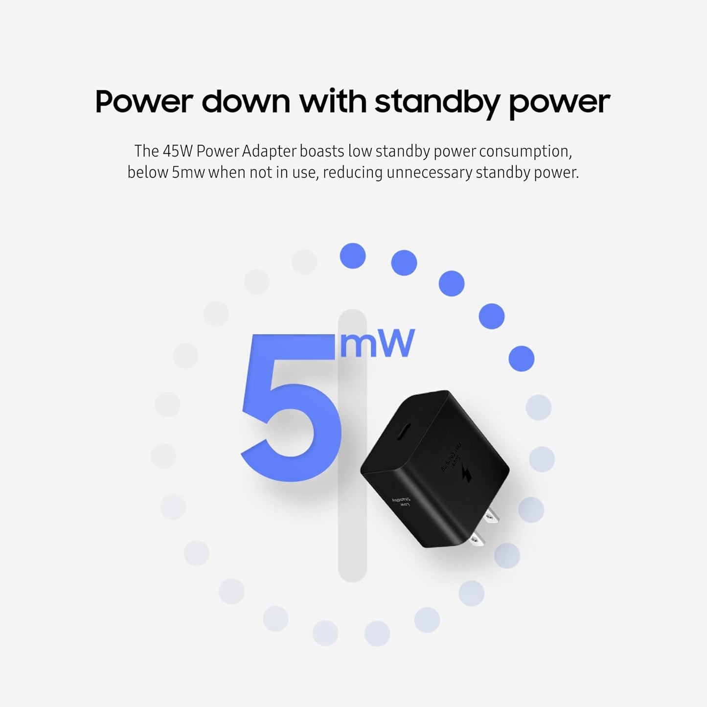 Samsung 45W Wall Charger Power Adapter with Cable Included, Super Fast Charging - White