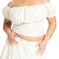 ELOQUII Women's Plus Size Shirred Maiden Top - 24, Tofu