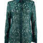 Charter Club Womens Teal Lace Solid Long Sleeve Collared Button Up Party Top Size S