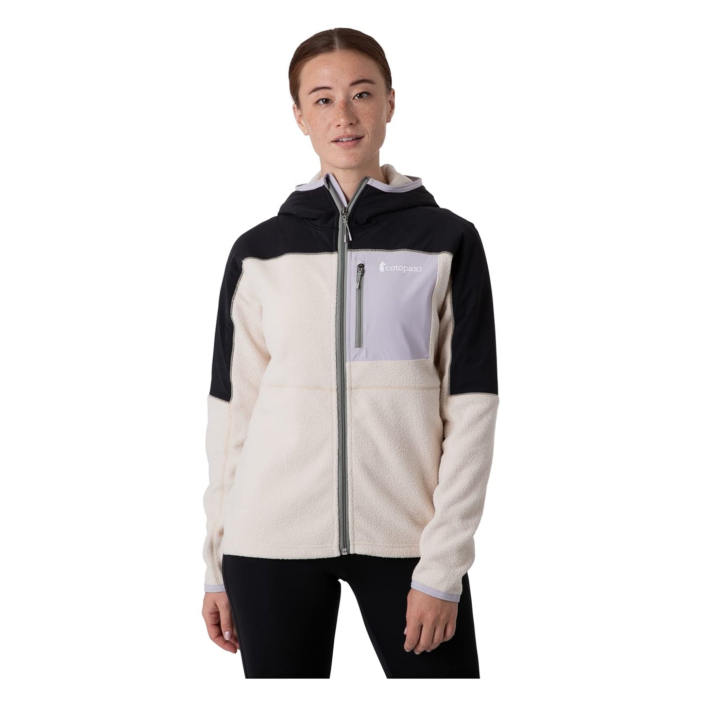Women's Cotopaxi Abrazo Hooded Full-Zip Fleece Jacket - Black/Cream