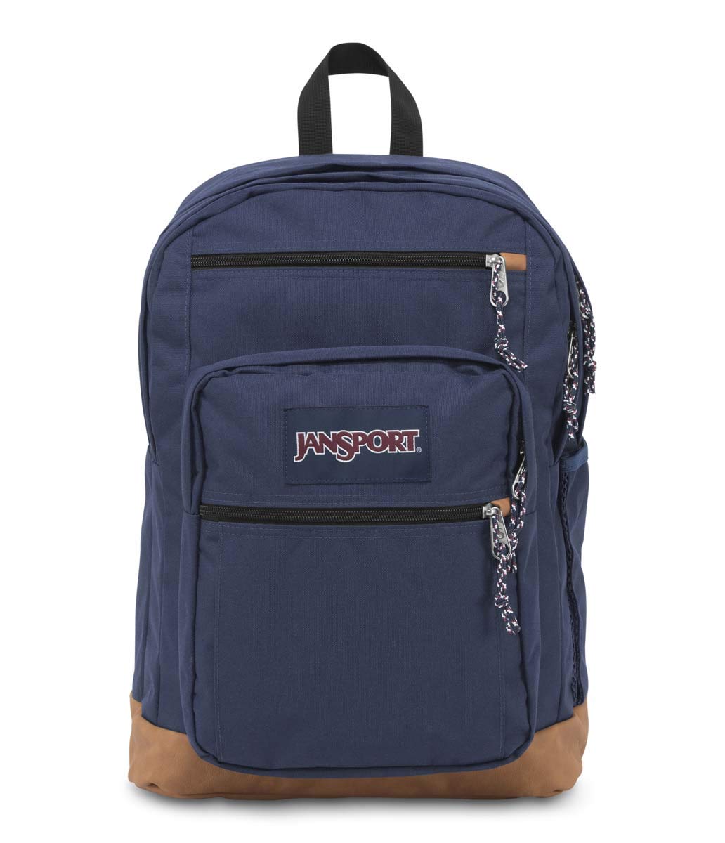 JanSport कूल बैकपैक जिसमें 15 इंच लैपटॉप स्लीव, बड़े कंप्यूटर बैग रकसैक जिसमें 2 कंपार्टमेंट, एर्गोनोमिक स्ट्रैप्स, नेवी कलर