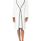 Le Suit Jacquard Framed Long Jacket Sheath Dress Suit White Indigo