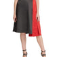 DKNY Womens Pleated Mixed Media Asymmetrical Skirt Black 16