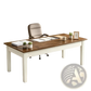 62 Inch White and Brown Wooden Executive Office Desk