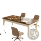 62 Inch White and Brown Wooden Executive Office Desk