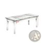 62 Inch White and Brown Wooden Executive Office Desk