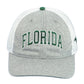 Captivating Florida State Map Trucker Mesh Snapback Curved Bill Adults Hat Cap