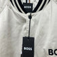 Boss Crospa Men's Embroidered Logo Bomber Jacket White Size 42