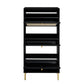Modern Rattan 3 Door Shoe Rack Cabinet for Entryway