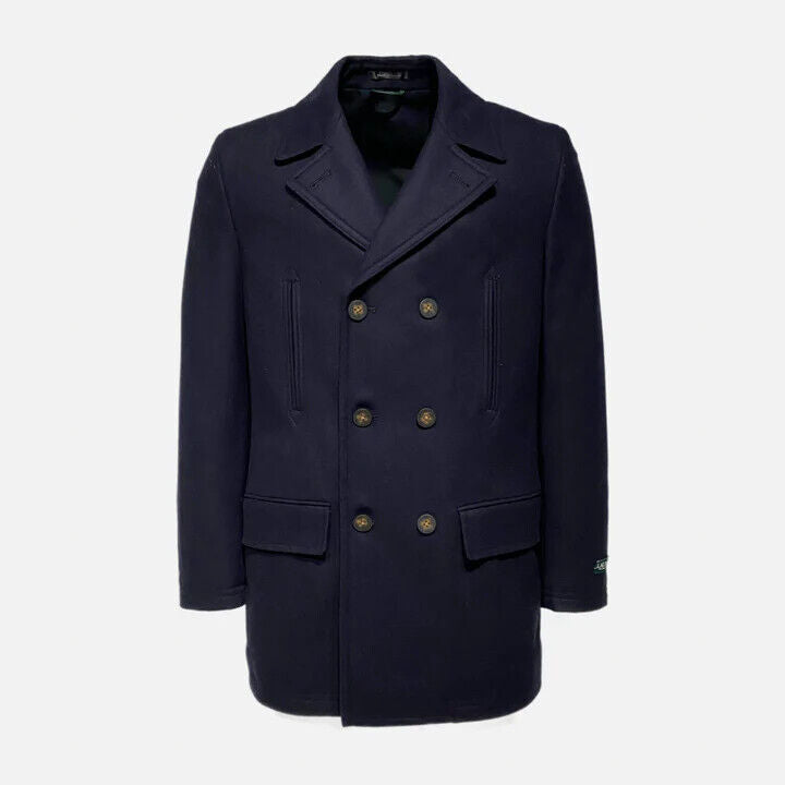 Ralph Lauren Men's Double Breasted Wool Blend Coat Blue Size 36