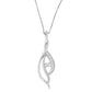 Espira 10K White Gold Round Diamond Accented Open Cascade Twist 18" Pendant Necklace (1/10 Cttw, J-K Color, I1-I2 Clarity)