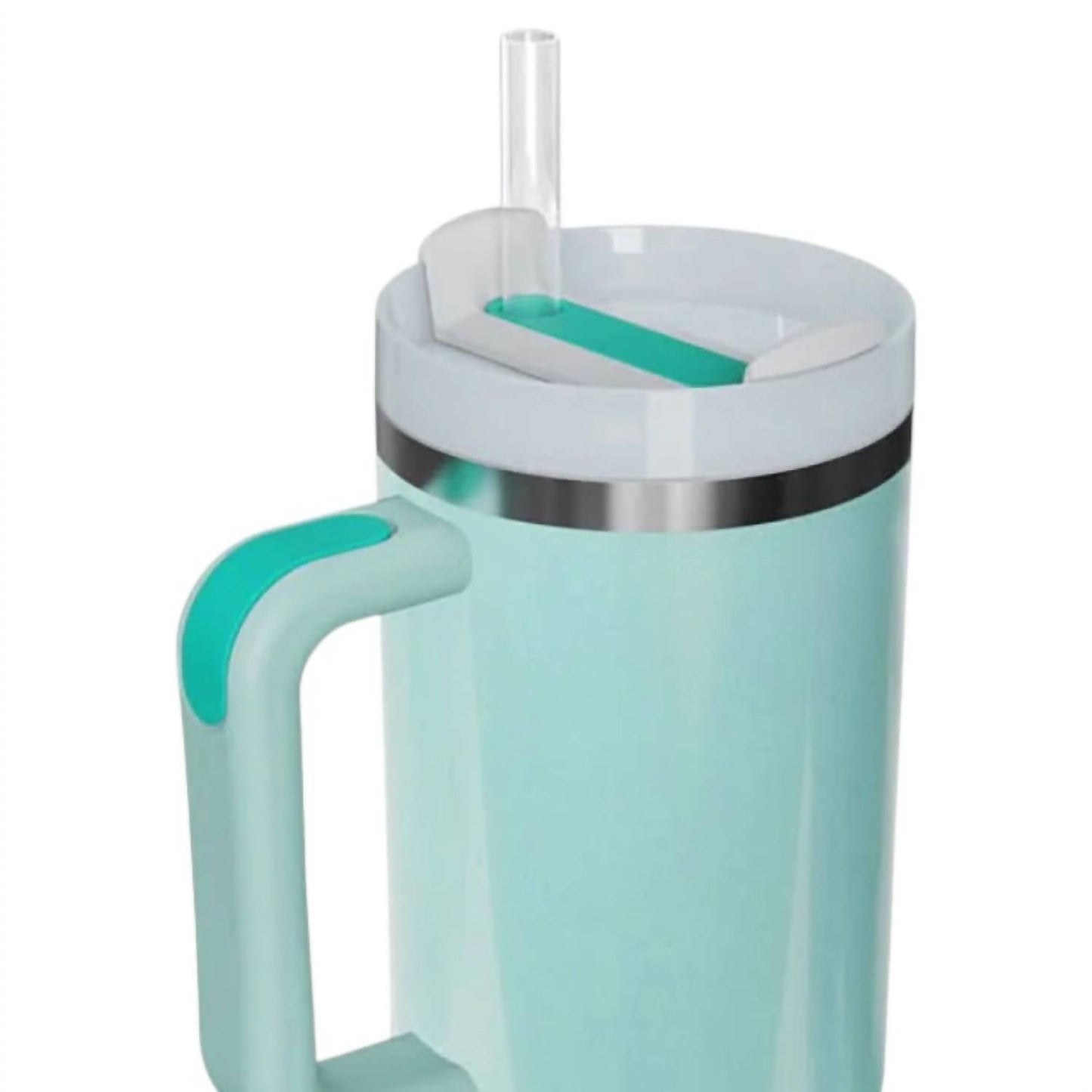 Trendsi - Stainless Steel Tumbler with Handle and Straw