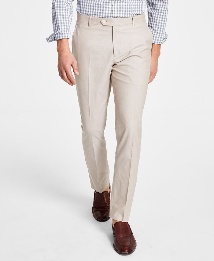 Tommy Hilfiger Men's Modern Fit Th Flex Stretch Chambray Suit Separate Pant Brown Size 32X30
