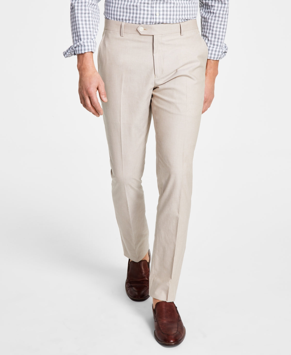 Tommy Hilfiger Men's Modern Fit Th Flex Stretch Chambray Suit Separate Pant Brown Size 38X34